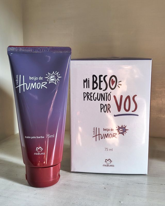 Kit Beijo de Humor – Perfume 75ml + bálsamo de barba – Natura en Ailu Showroom, perfumería en Ensenada con envíos a toda Argentina